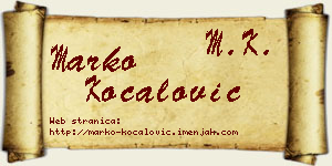 Marko Kočalović vizit kartica